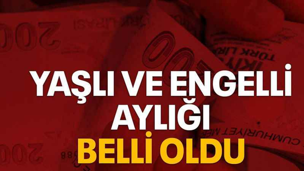 Yaşlı ve engelli aylığı belli oldu